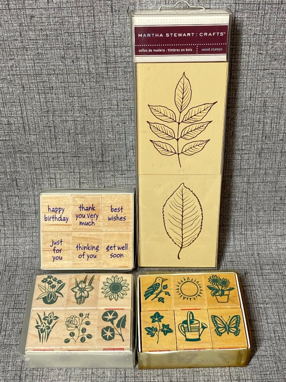 VTG Y2K NEW Hero Arts Wooden Rubber Stamp Sets Nature 4pc Lot New Old Stock